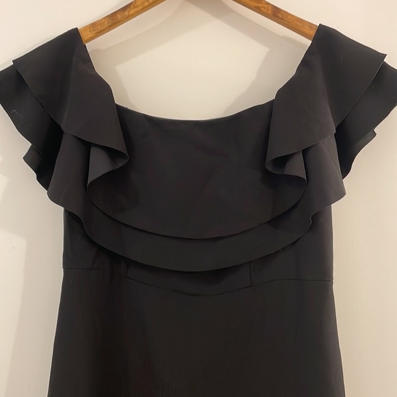 Banana Republic Black Ruffle Dress - Picture 2 of 7